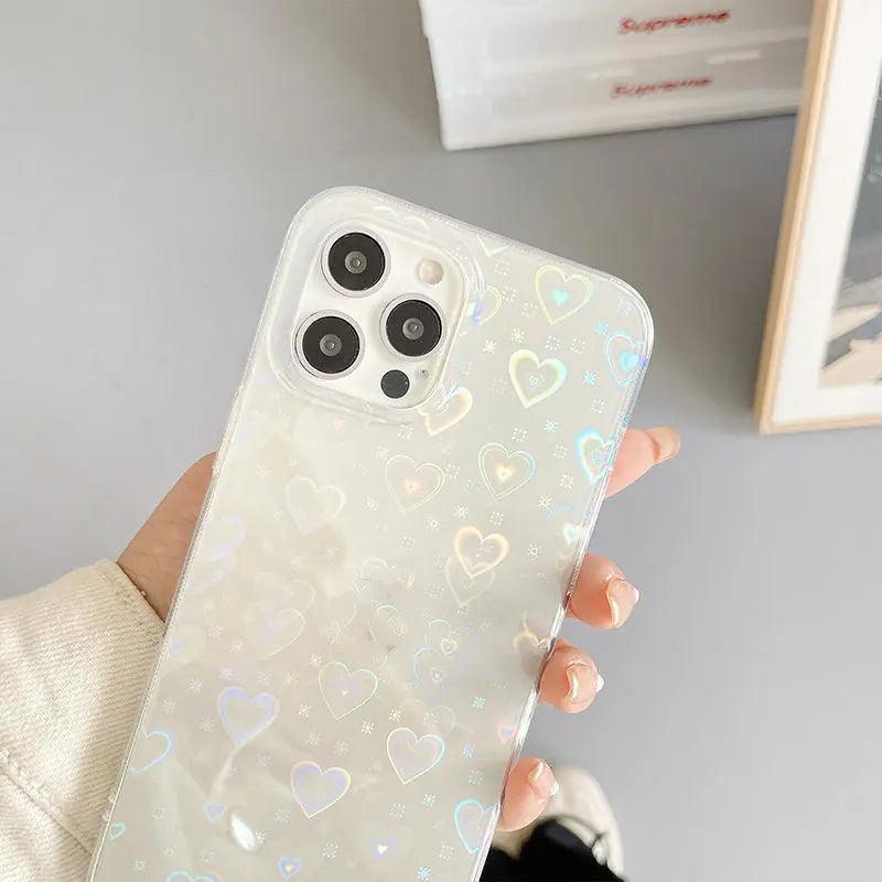 Laser Colorful Love For Double-sided Coated Silicone Phone Case Online Only