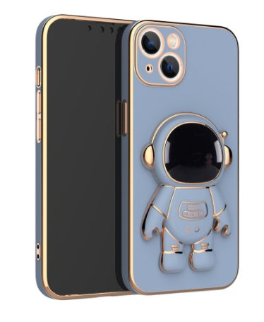 3D Astronaut Phone Case Anti-Drop Electroplating Bracket For iPhone 14