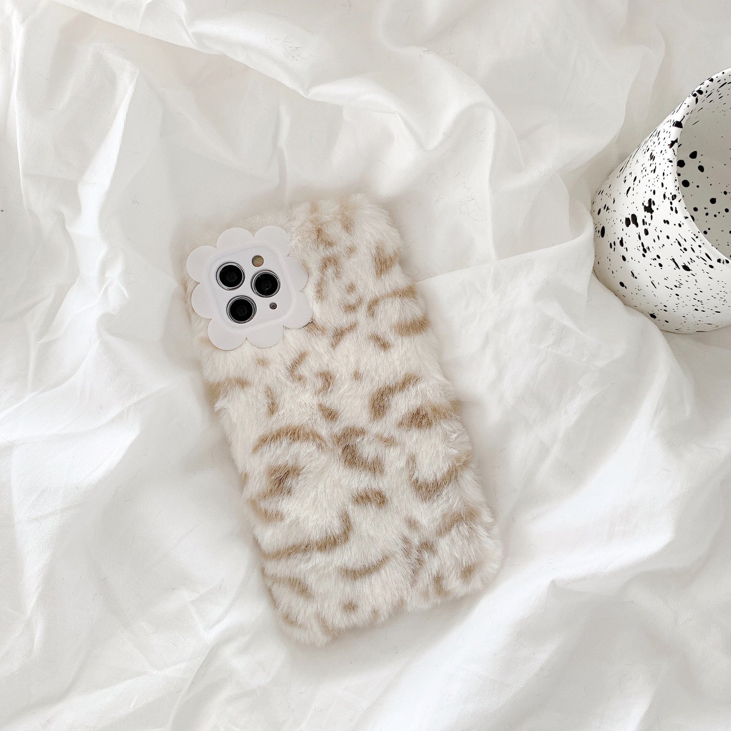 Leopard print fall-winter plush mobile phone case - MyMobile