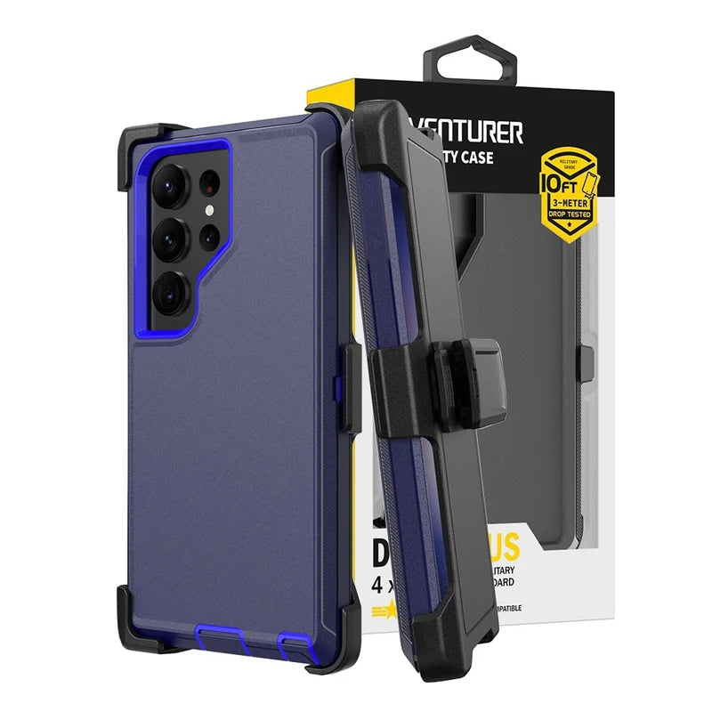 Shockproof Robot Armor Hard Plastic Case with Belt Clip for Samsung Galaxy S23 Ultra