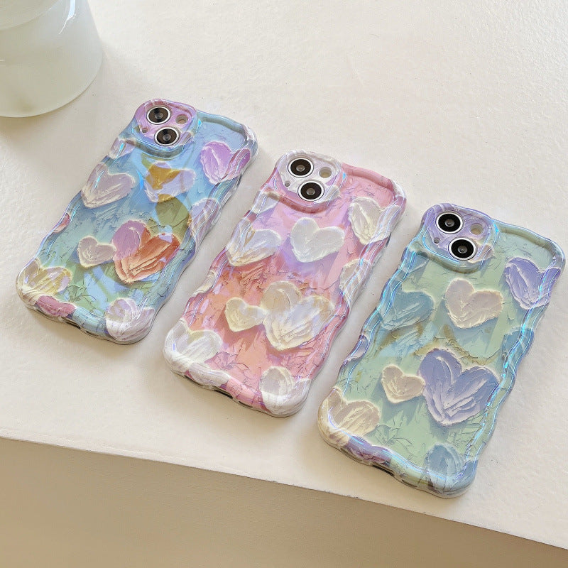 Advanced Oil Painting Love Phone Case For iPhone 14