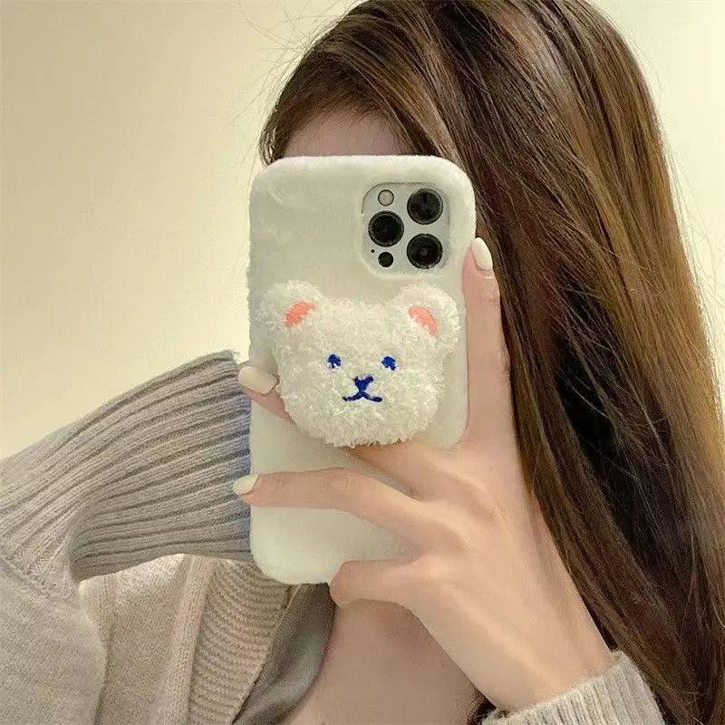 New Cartoon Plush Bear Mobile Phone Case - MyMobile