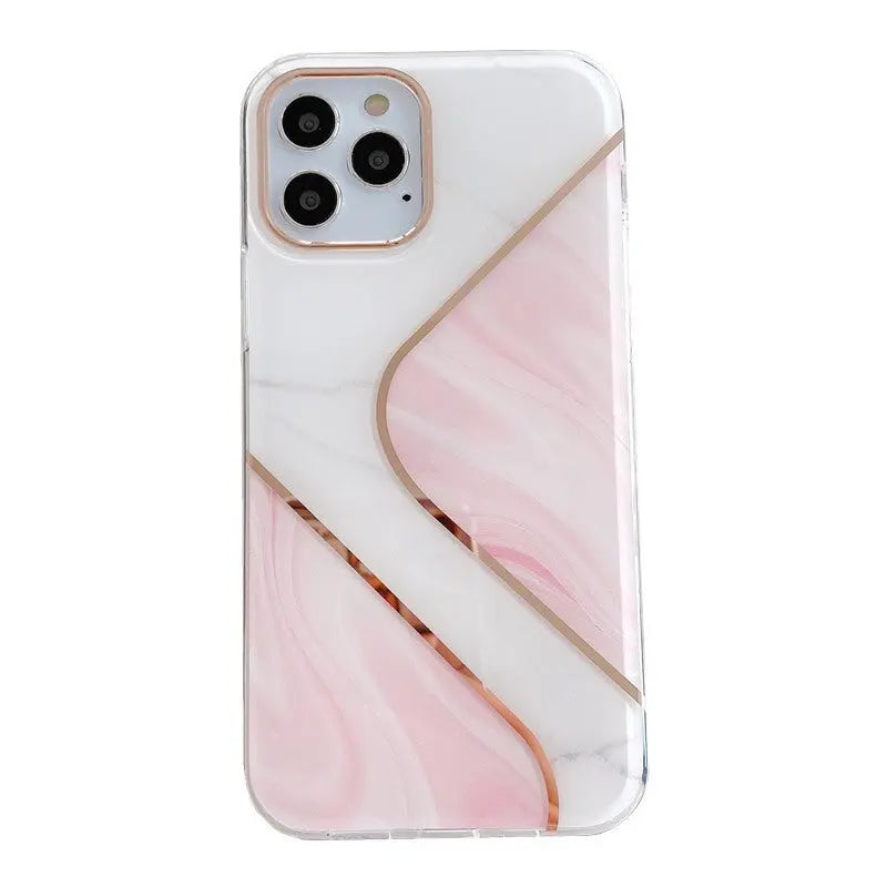 Electroplating mosaic marble phone case Online Only