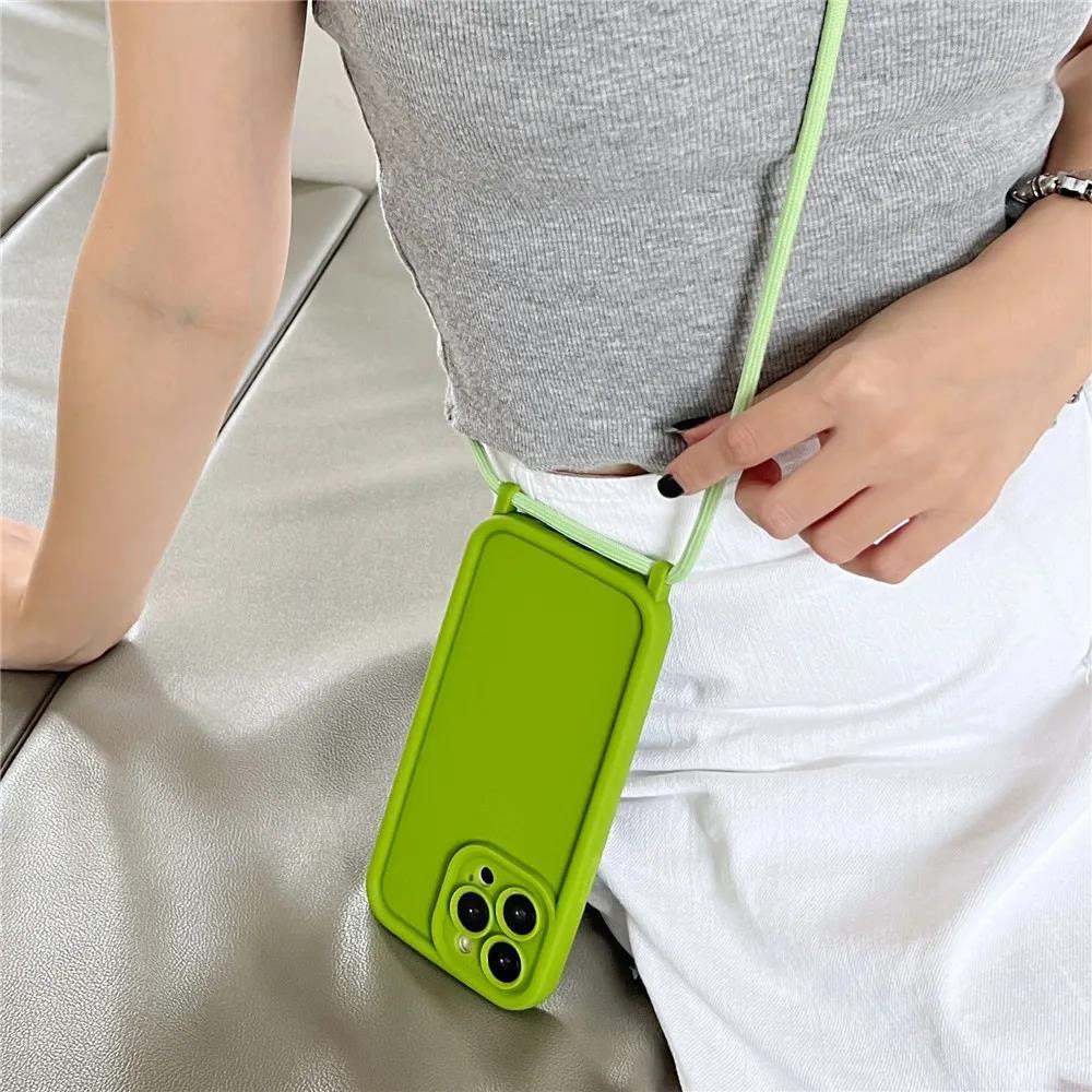 Phone Case Silicone Soft Case Lanyard