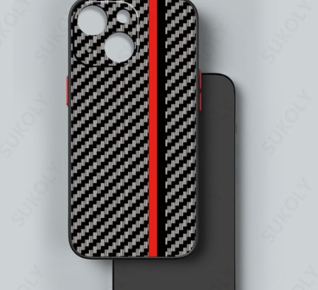 Carbon Fiber Patterned Anti Drop Phone Case For iPhone 15