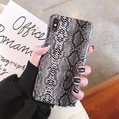 Leather luxury snake skin mobile phone case Online Only