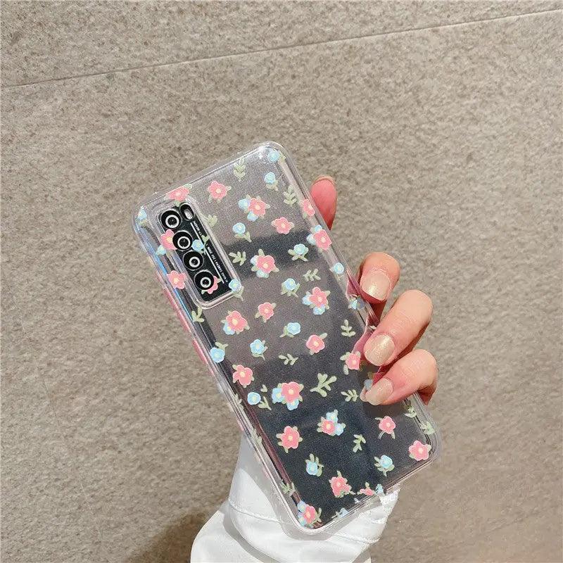 Compatible With Side Small Floral Phone Case X Xr Transparent Silicone 8plus Female Models Online Only