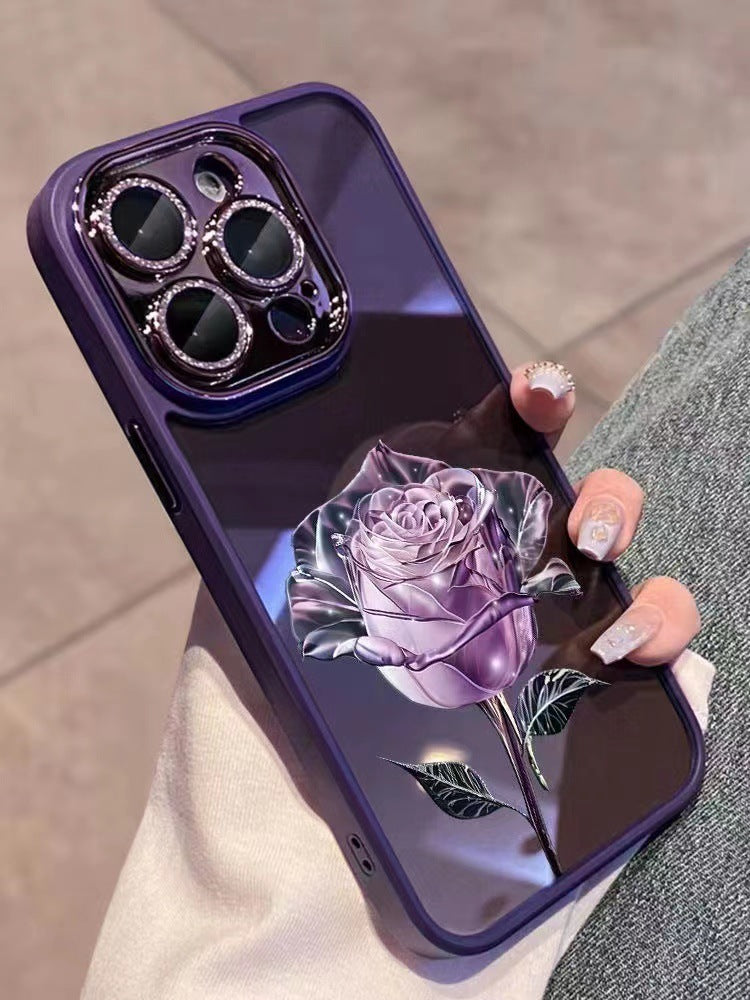 Full Package Rose Phone Case With Lens Film For iPhone 14