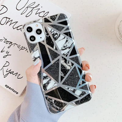 Geometric mosaic marble phone case Online Only