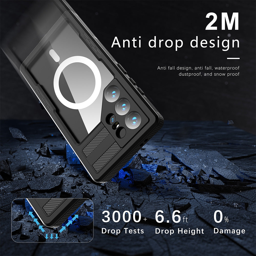 Redpepper Dot+ IP68 Waterproof Case Cover with Magnetic Ring for Samsung Galaxy S24 Ultra