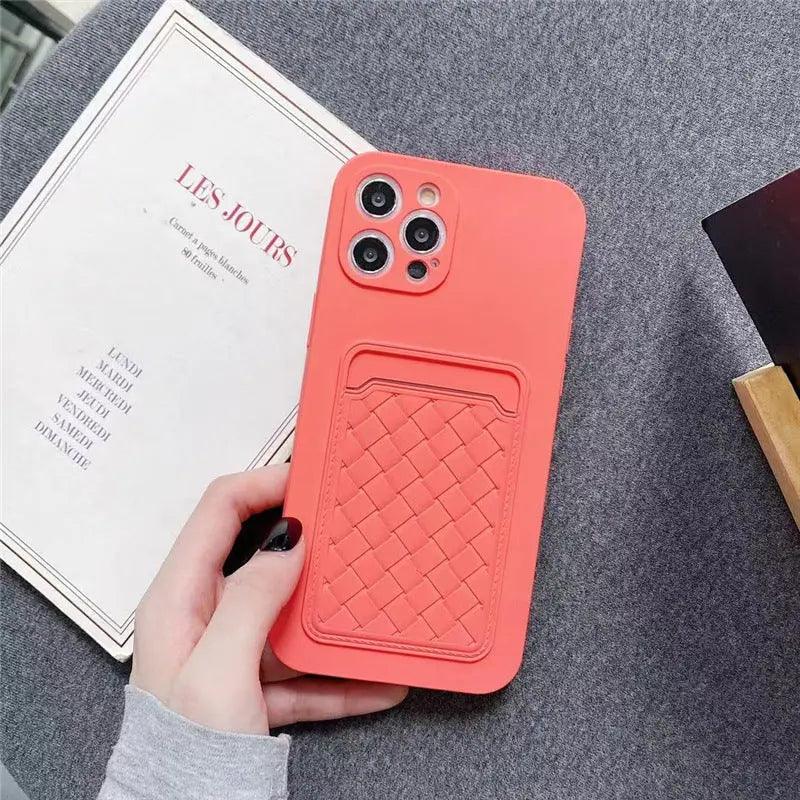 Solid Color Card All-in-one Mobile Phone Case Cover - MyMobile