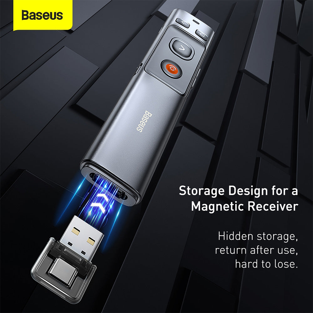 Baseus Orange Dot Wireless Presenter (Red Laser)