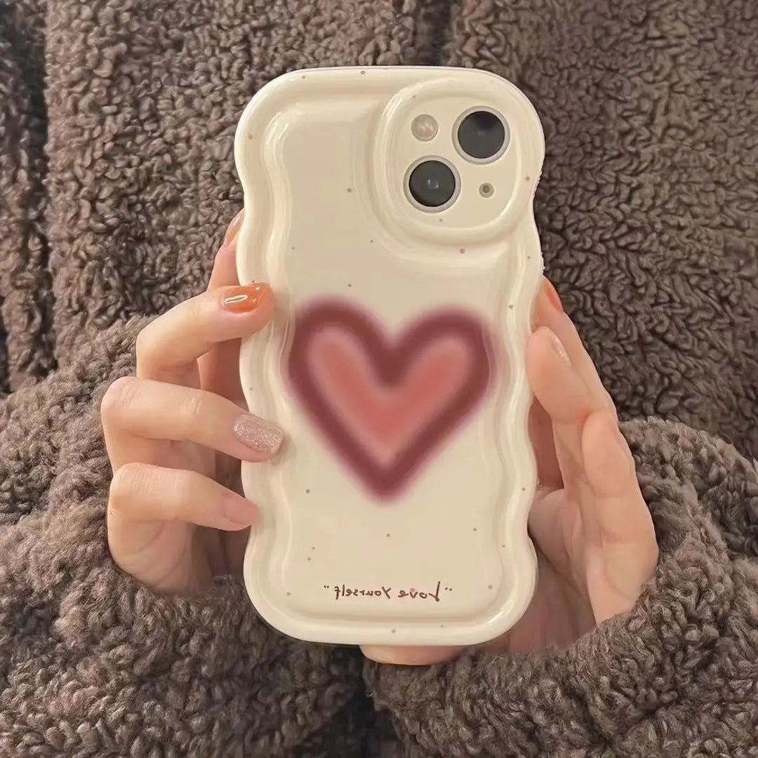 Wine Red Love Wave Mobile Phone Case Online Only