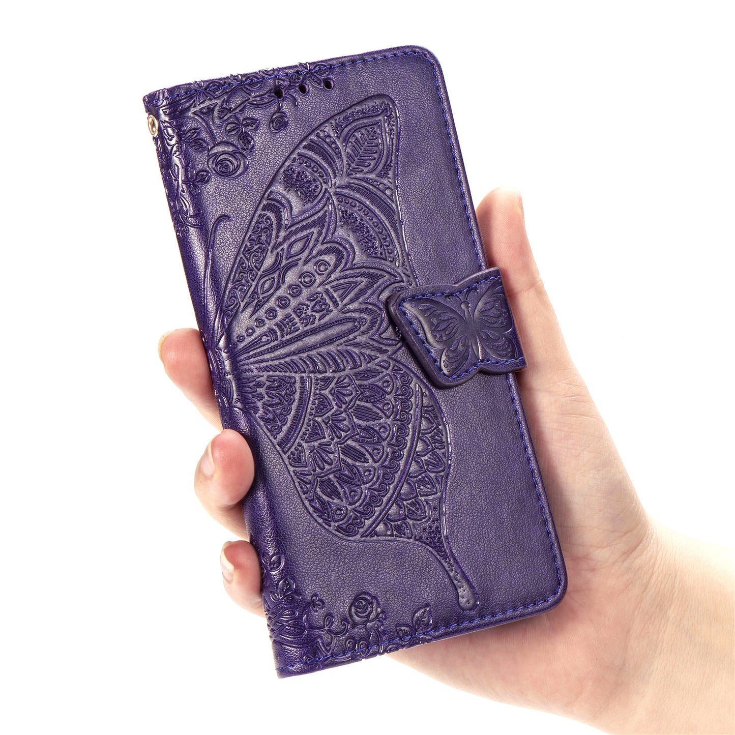 Flower Butterfly Embossed Leather Case For Samsung Galaxy S20