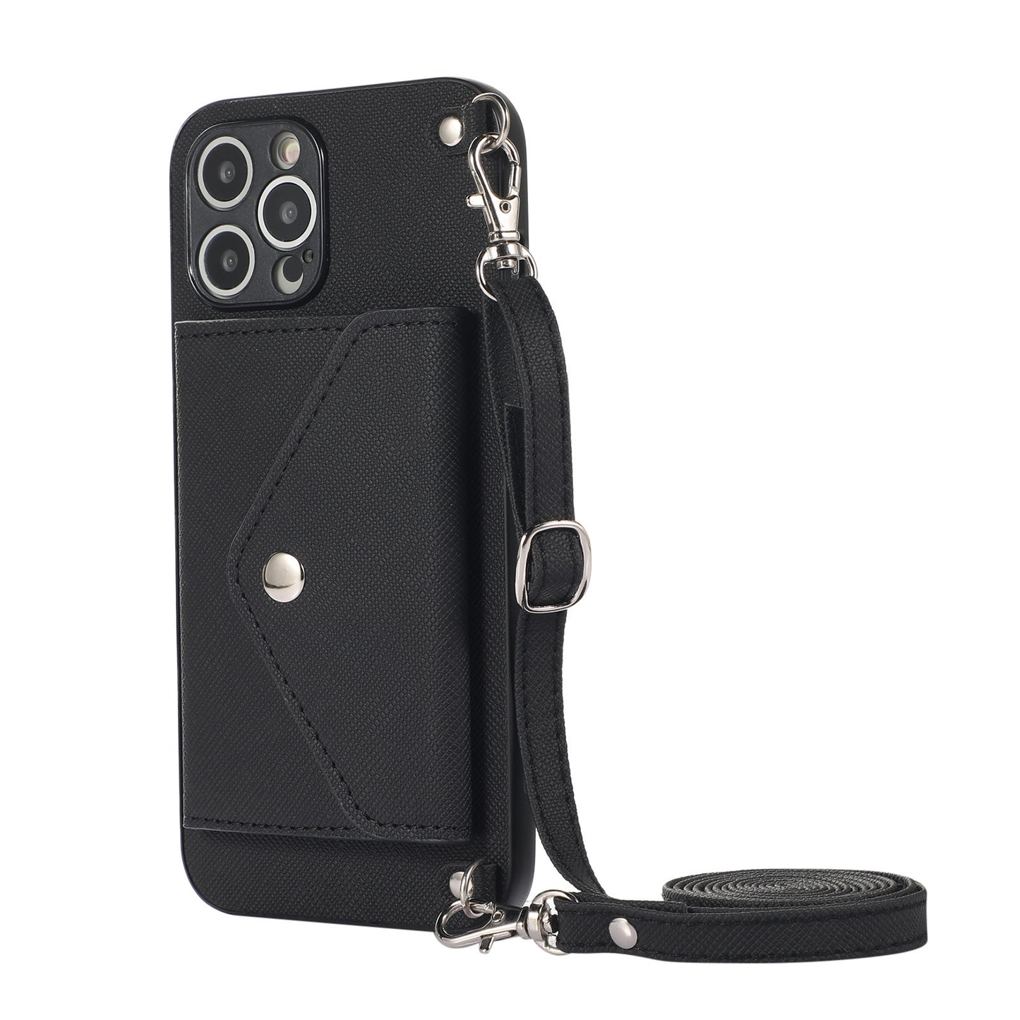 Oblique Cross Zero Wallet Mobile Phone Case For iPhone 14