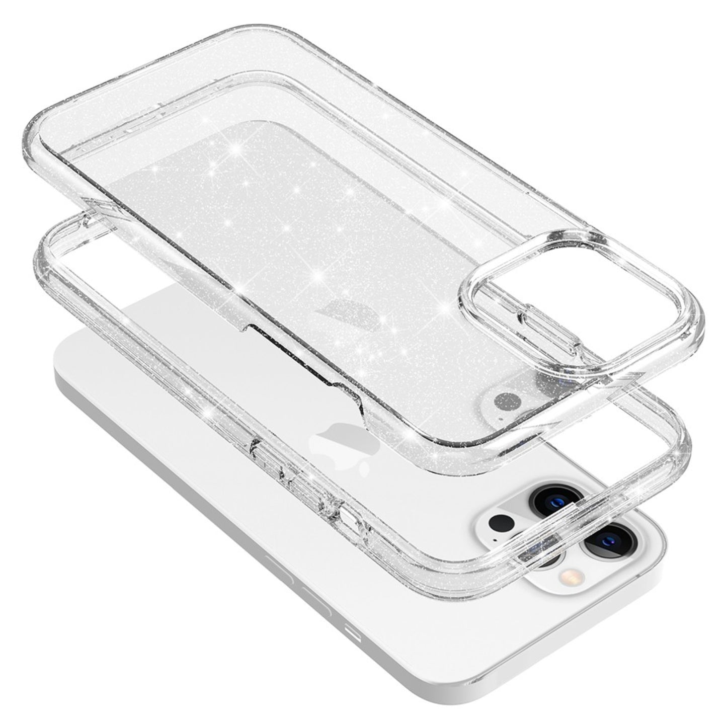 Ultimake Glitter Shockproof Case Cover for iPhone 15 Plus Clear