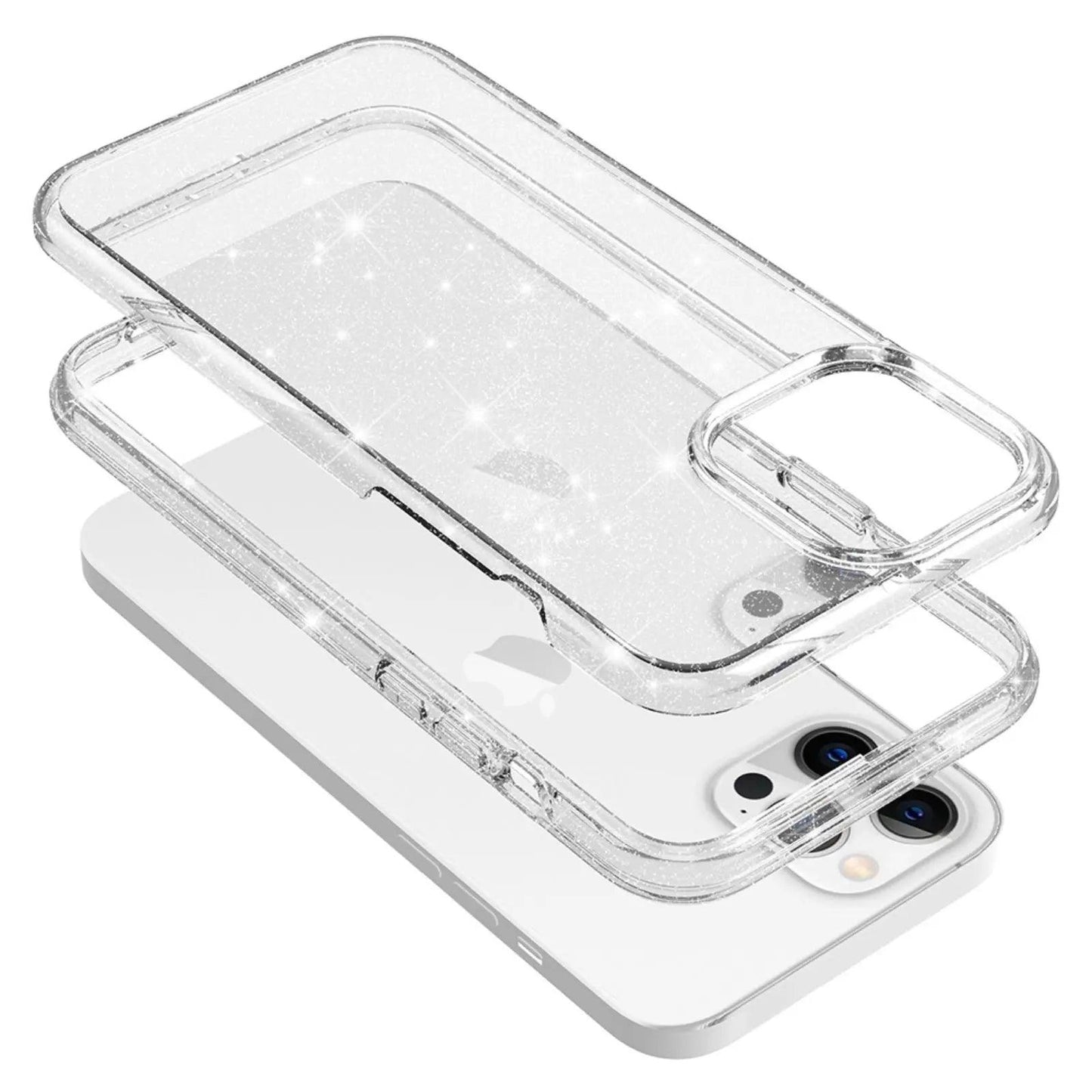 Ultimake Glitter Shockproof Case Cover for iPhone 15 Plus Clear