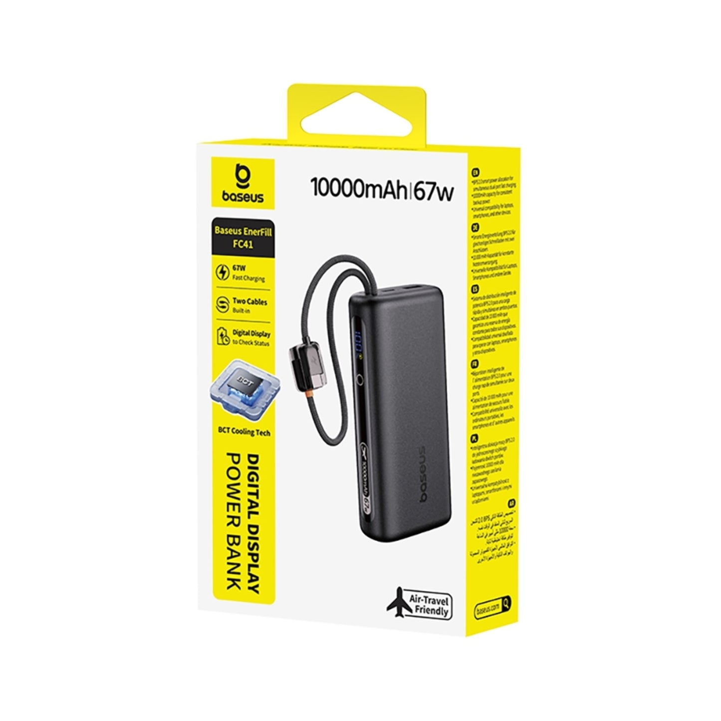 Baseus EnerFill FC41 Digital Display Power Bank with Dual Built-in USB-C Cables 10,000mAh 67W
