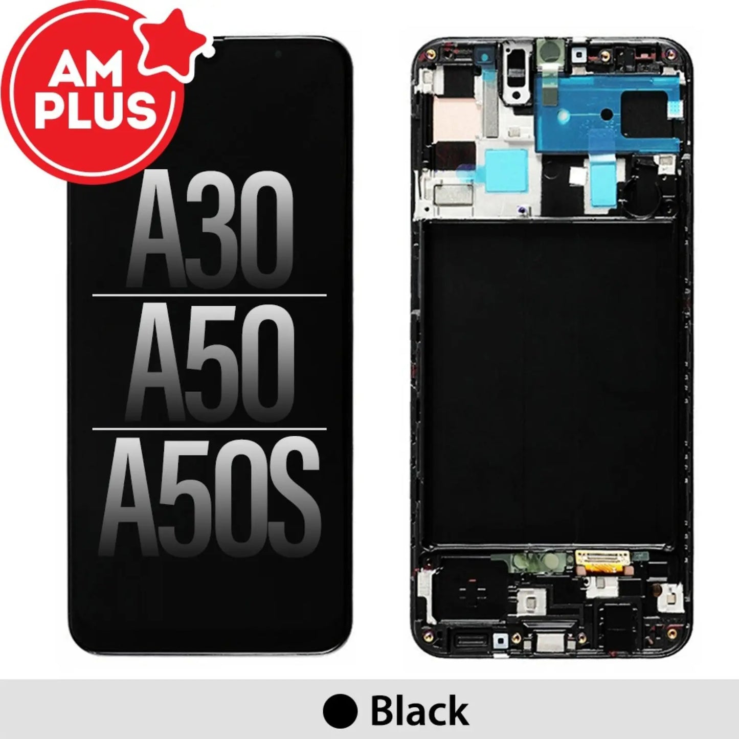 AMPLUS OLED Screen Replacement Digitizer with Frame for Samsung Galaxy A50 A505F / A50s A507F / A30 A305F-Black - MyMobile