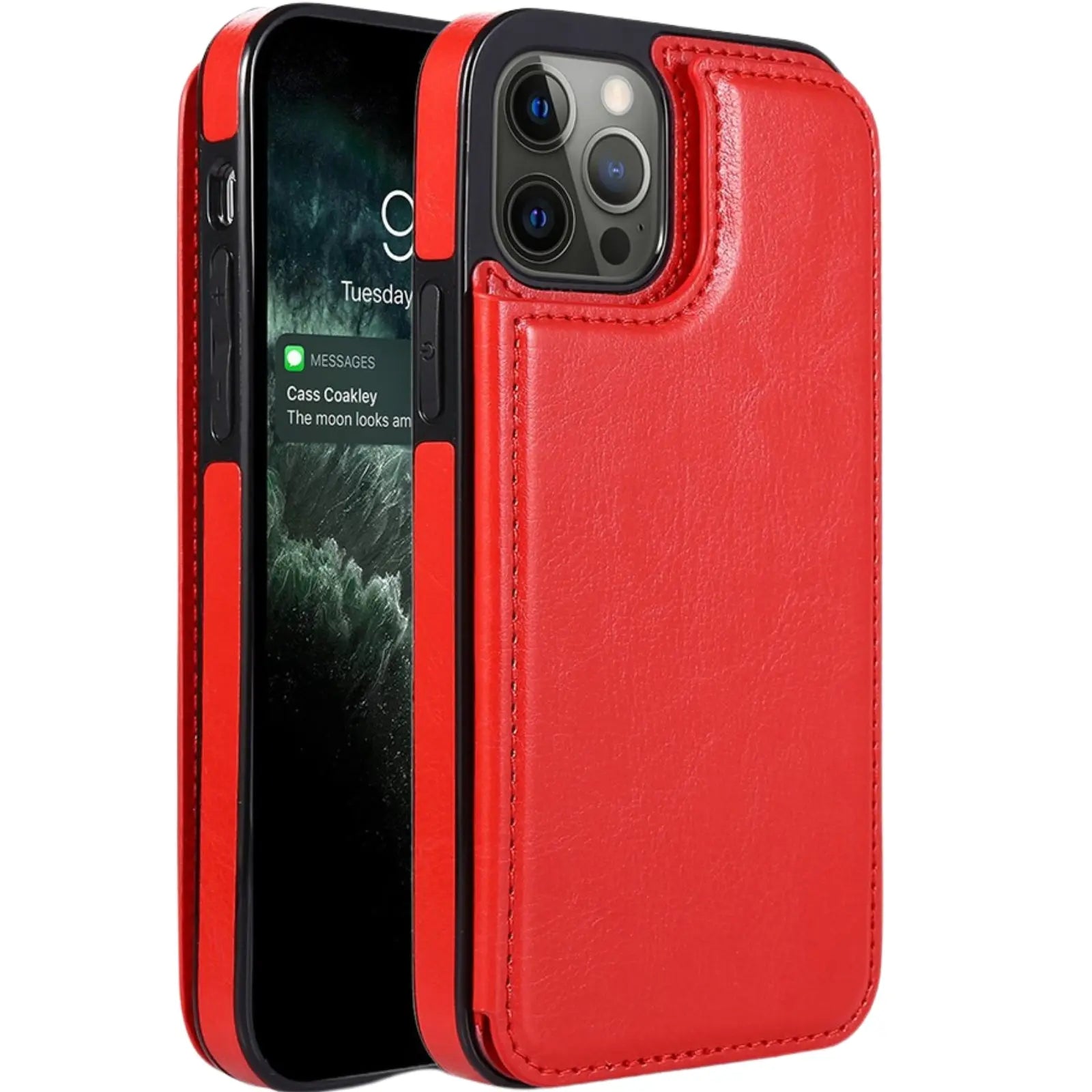 Back Flip Leather Wallet Cover Case for iPhone 15 Plus