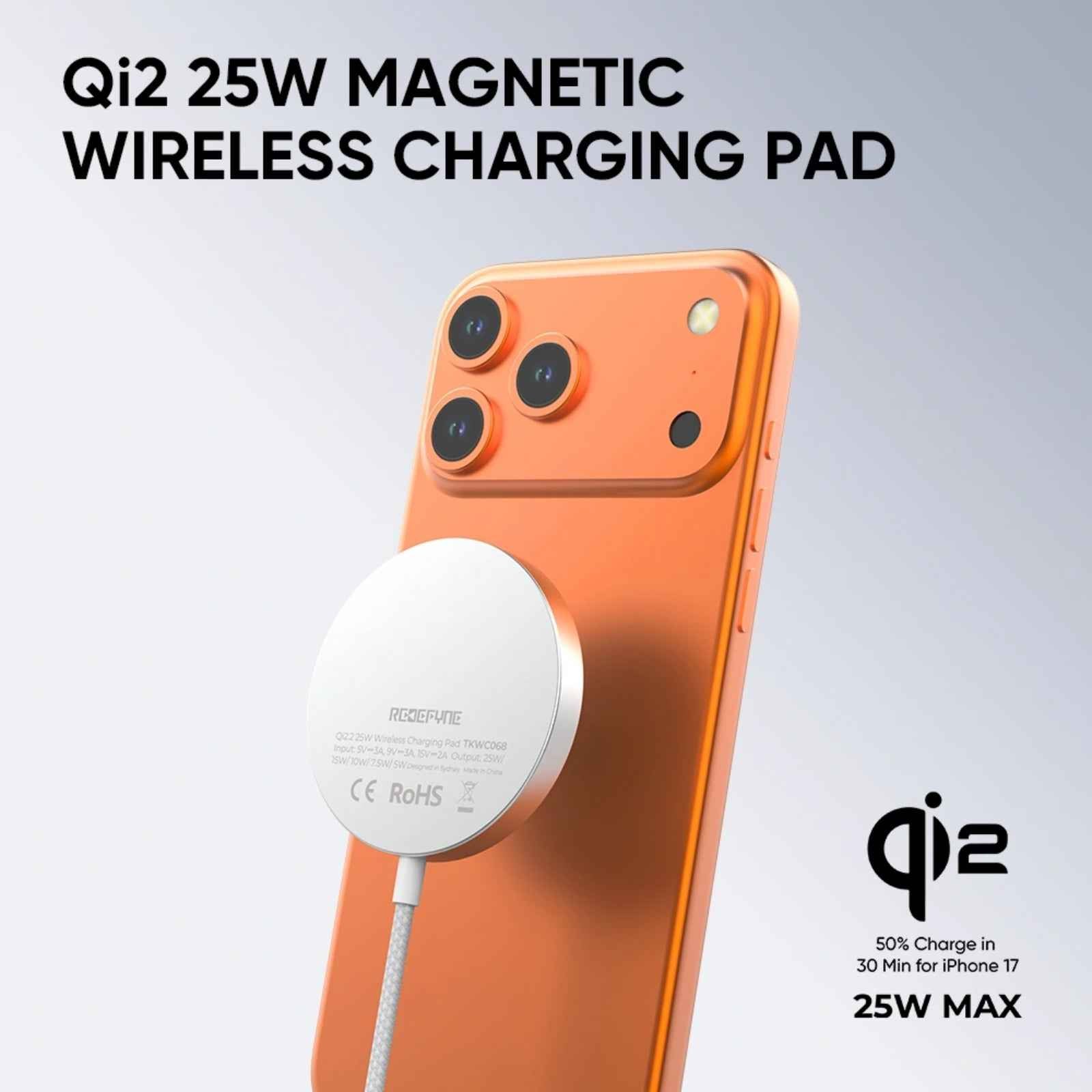 REDEFYNE Qi2.2 25W Magnetic Wireless Charging Pad - Silver