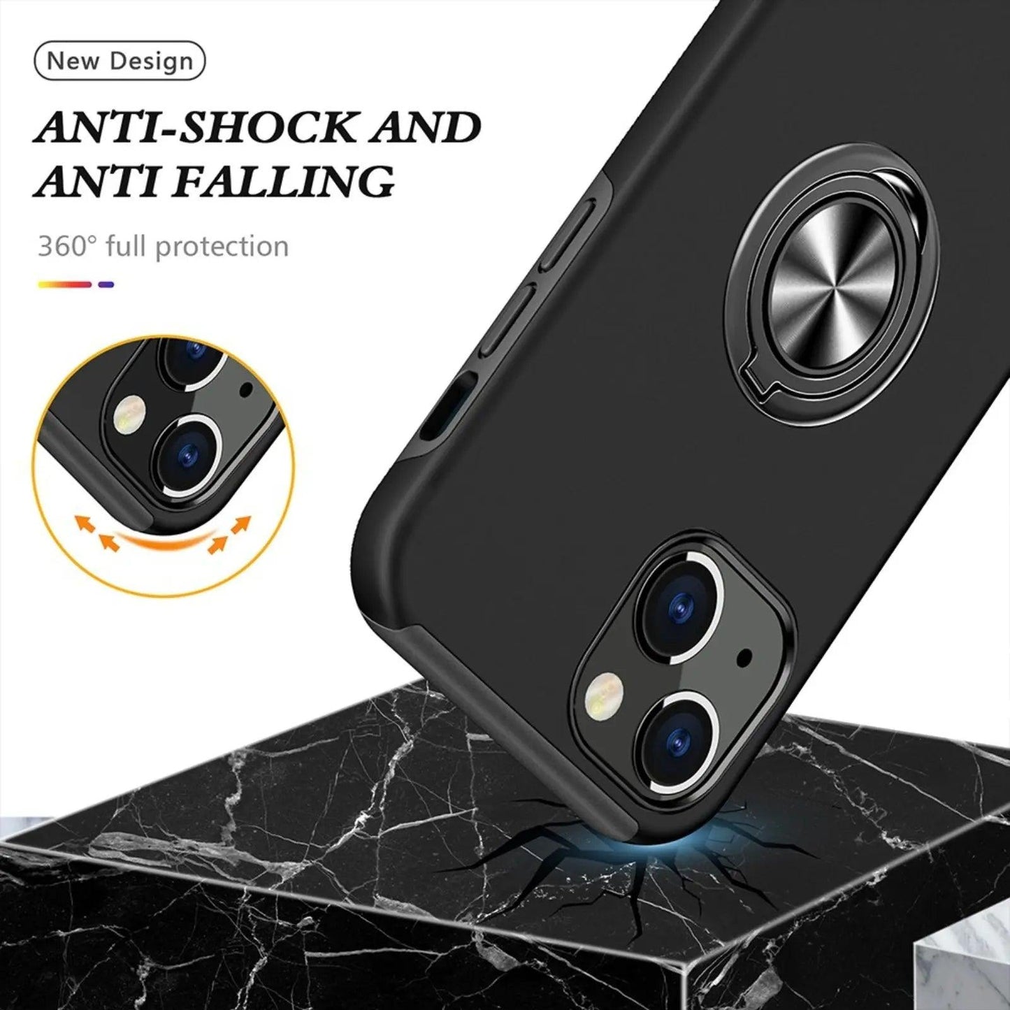 Magnetic Ring Holder Shockproof Cover Case For Iphone 14 Pro Max