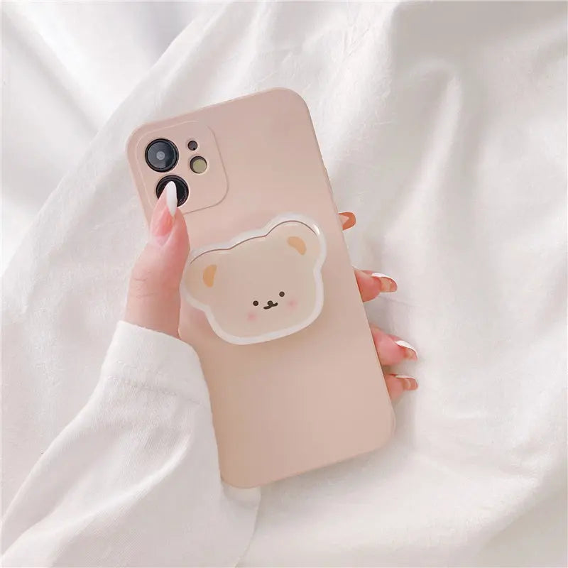 Mobile Phone Case Bear Stand Creative All-inclusive Camera Phone Case Online Only