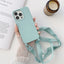 Crossbody Lanyard Liquid Silicone Phone Case For iPhone 15