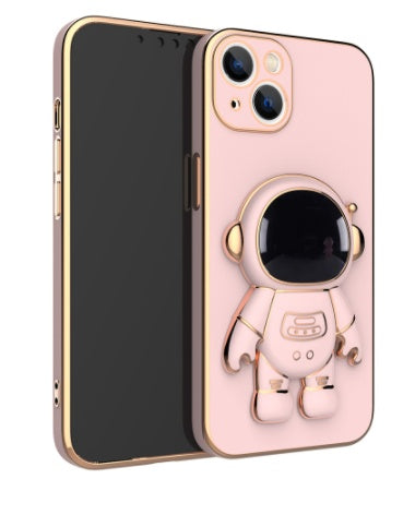 3D Astronaut Phone Case Anti-Drop Electroplating Bracket For iPhone 14