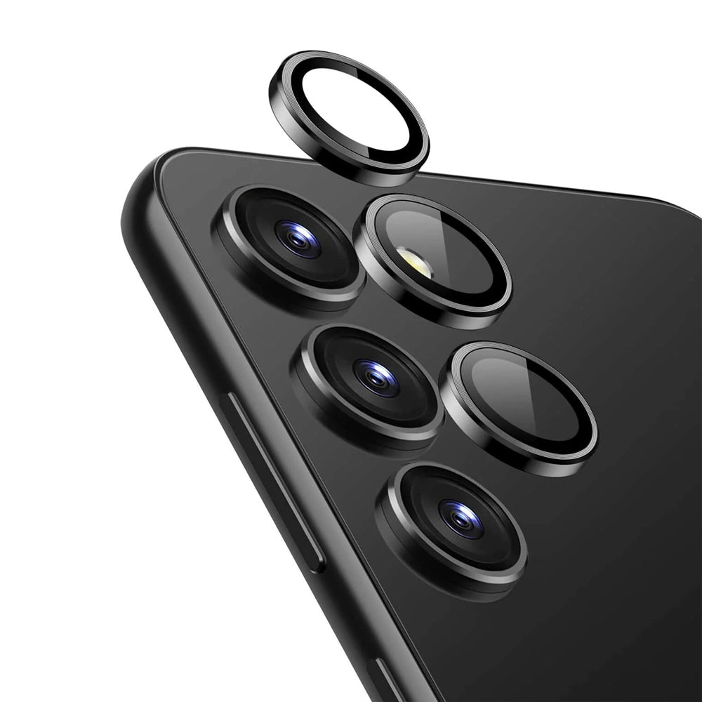 Kinglas Metal Ring HD Tempered Glass Camera Lens Protector Film for Samsung Galaxy S24 Plus
