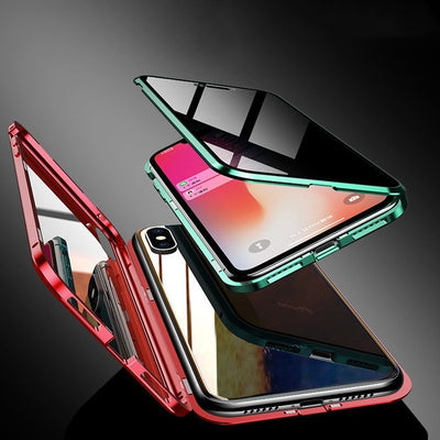 Anti-peep Magnetic Protective Shell Magnetic Privacy Glass Phone Case For iPhone 16