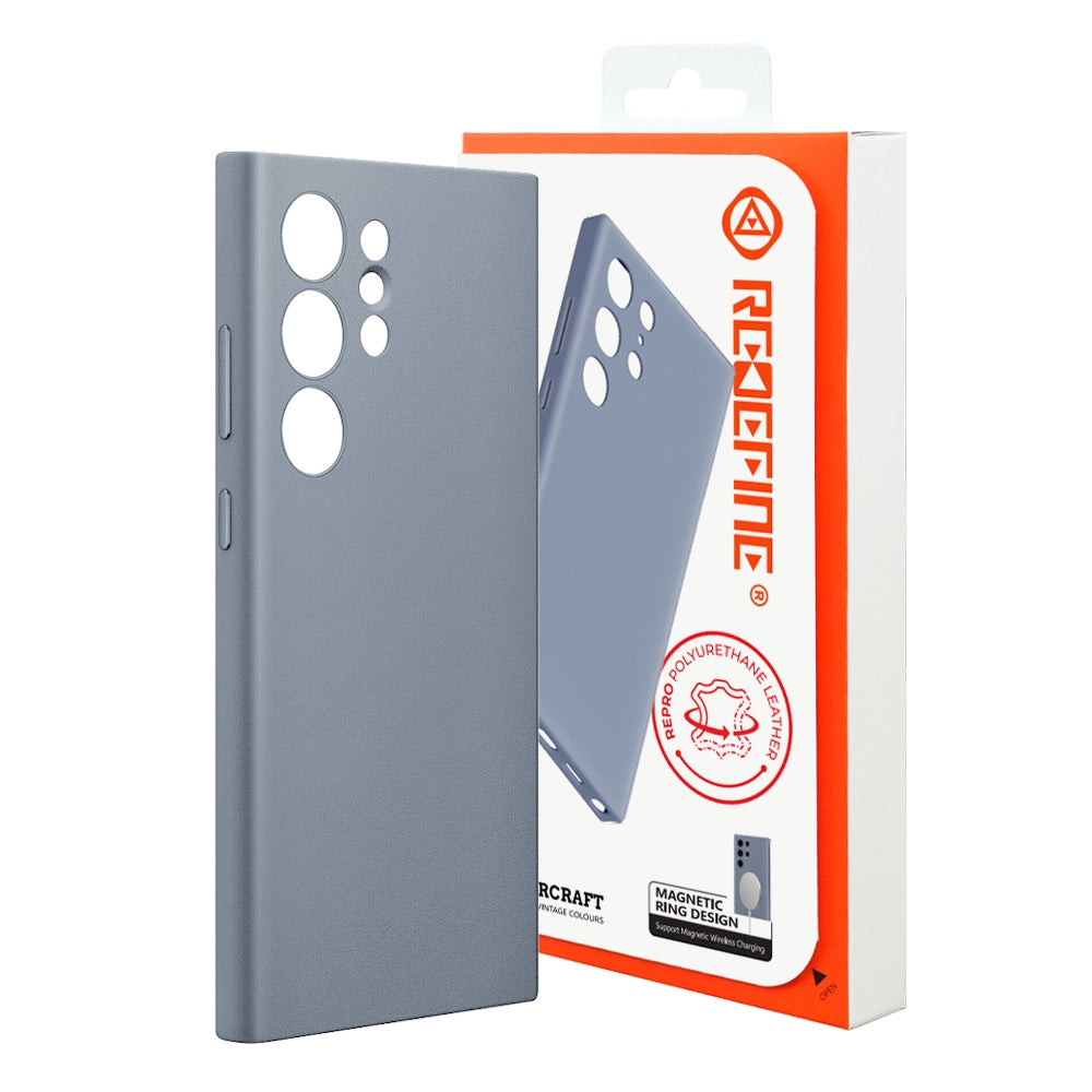 REDEFINE MASTERCRAFT Re-pro Polyurethane Leather Case Cover With Magnetic Ring for Samsung Galaxy S24 Ultra