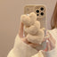 Plush Heart Wristband Silicone Phone Case For iPhone 15