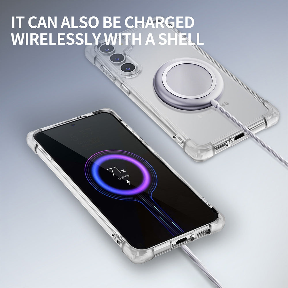 Anti-Shock Space Protective Clear Case Cover for Samsung Galaxy S24 Plus-Transparent