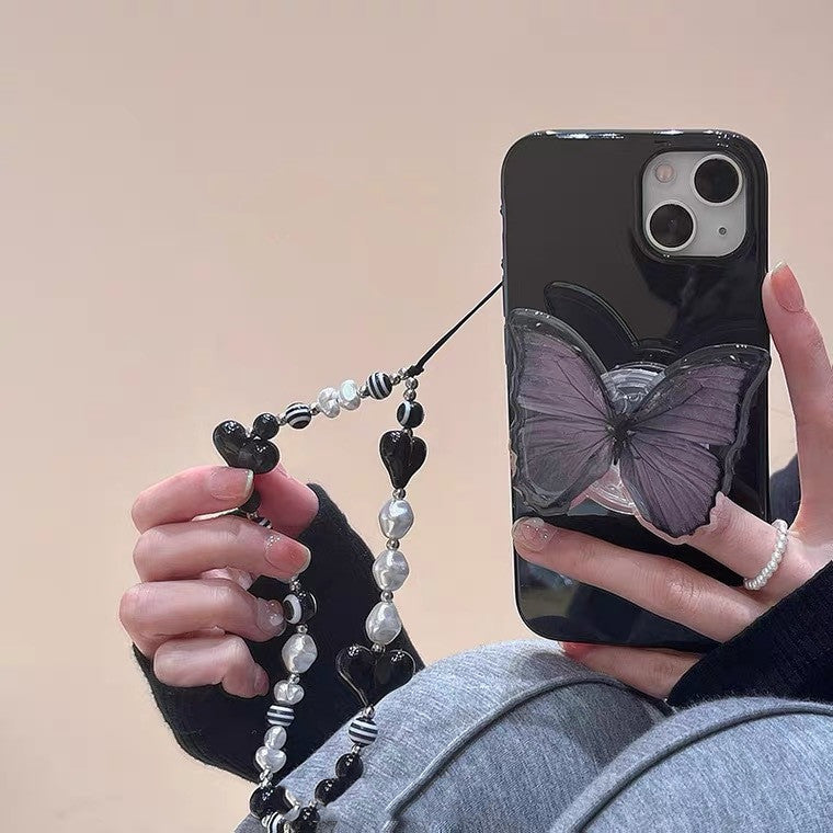 Butterfly Bracket Phone Case With Chain For iPhone 14