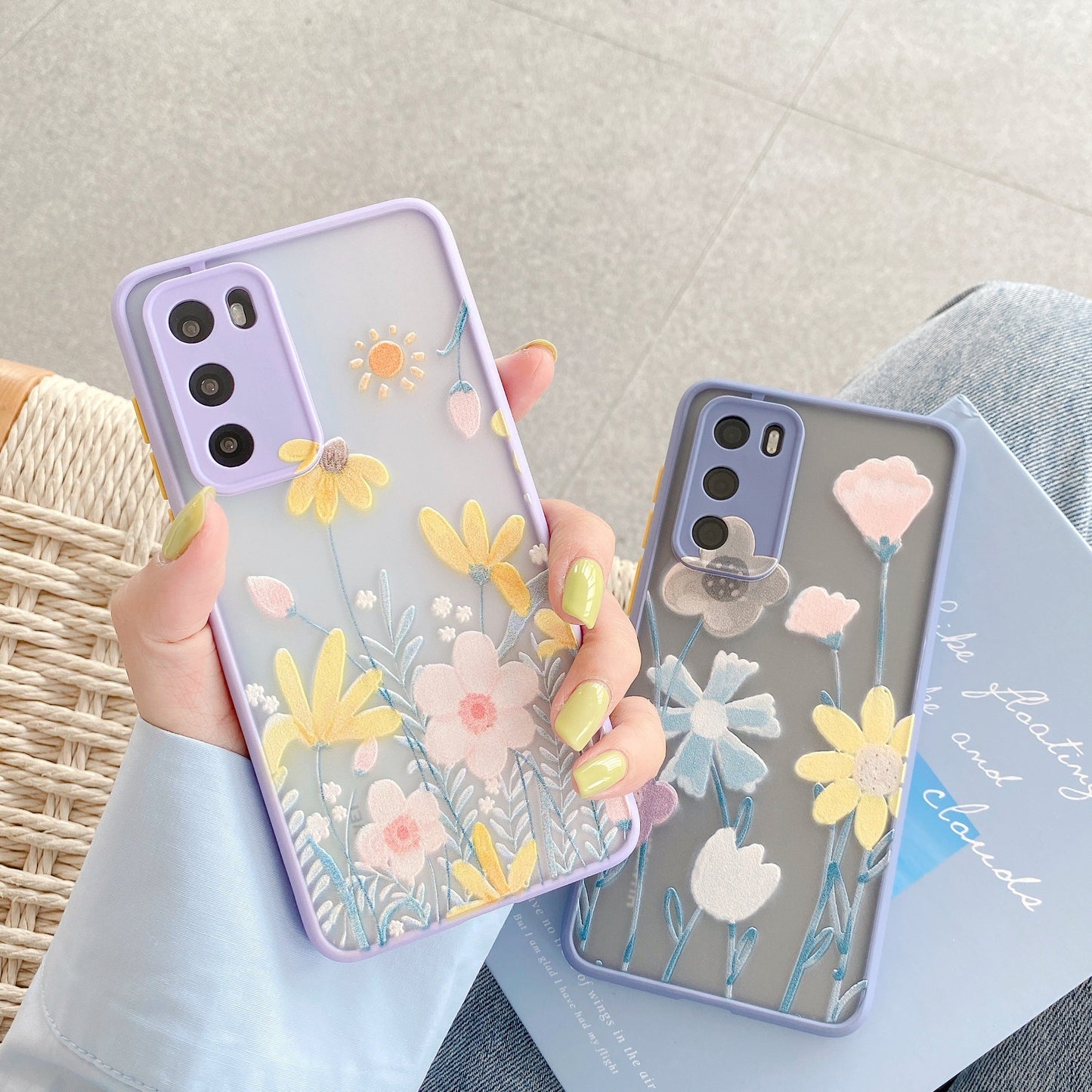 Embossed flower phone case For Huawei P 40