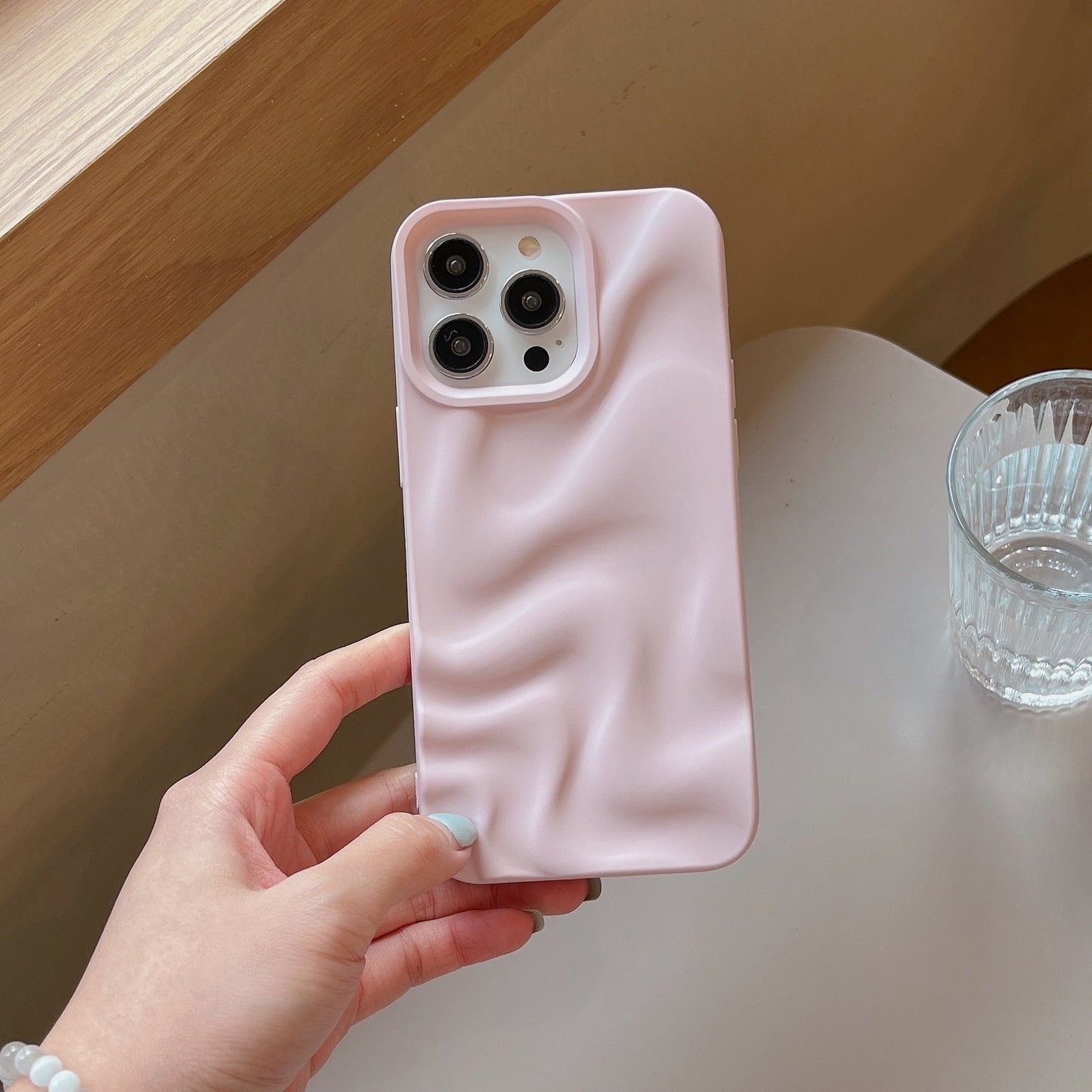 Simple Matte Solid Color Water Ripple Mobile Phone Soft Case For iPhone 16