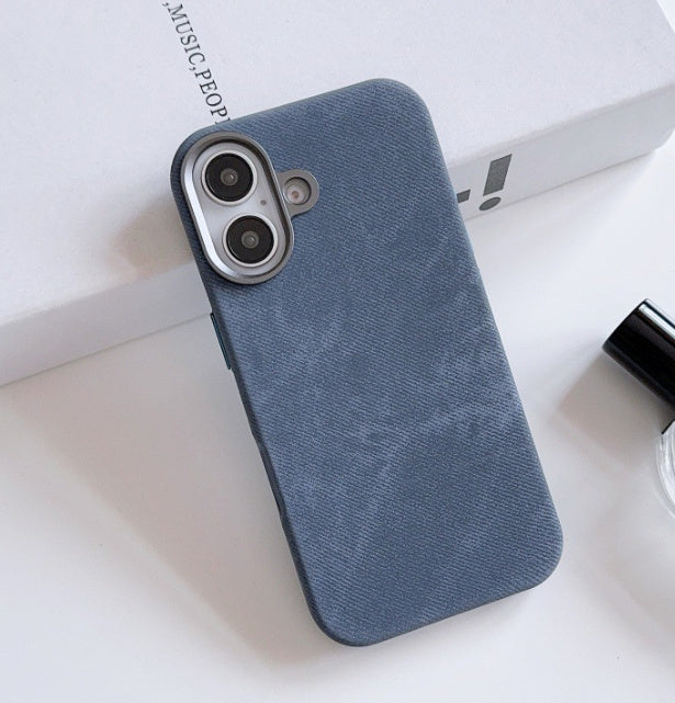 Flannel Magnetic Leather Phone Case For iPhone 16