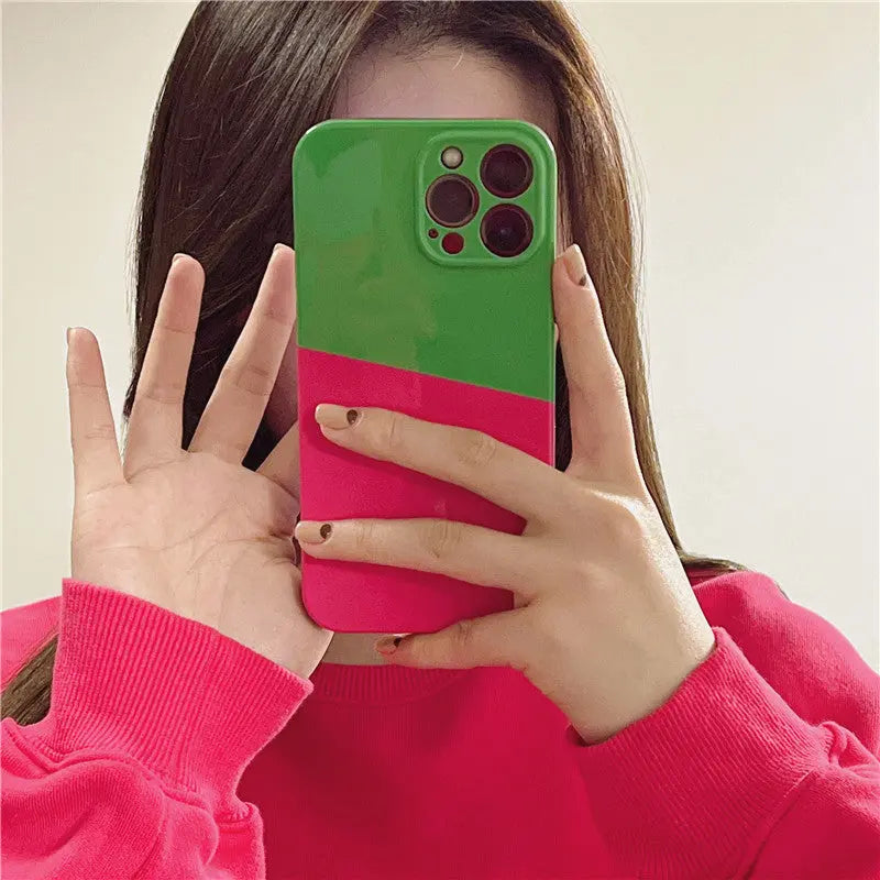 Simple Contrast Color Love Mobile Phone Case Shockproof Online Only