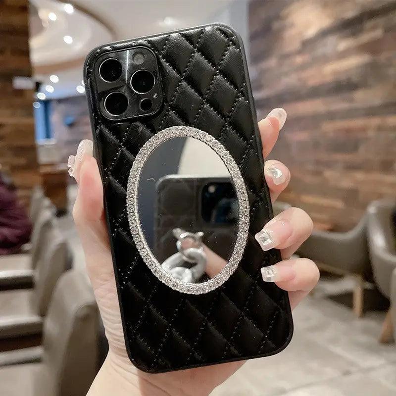 Mobile Phone Case Mirror Diamond Soft Leather Online Only