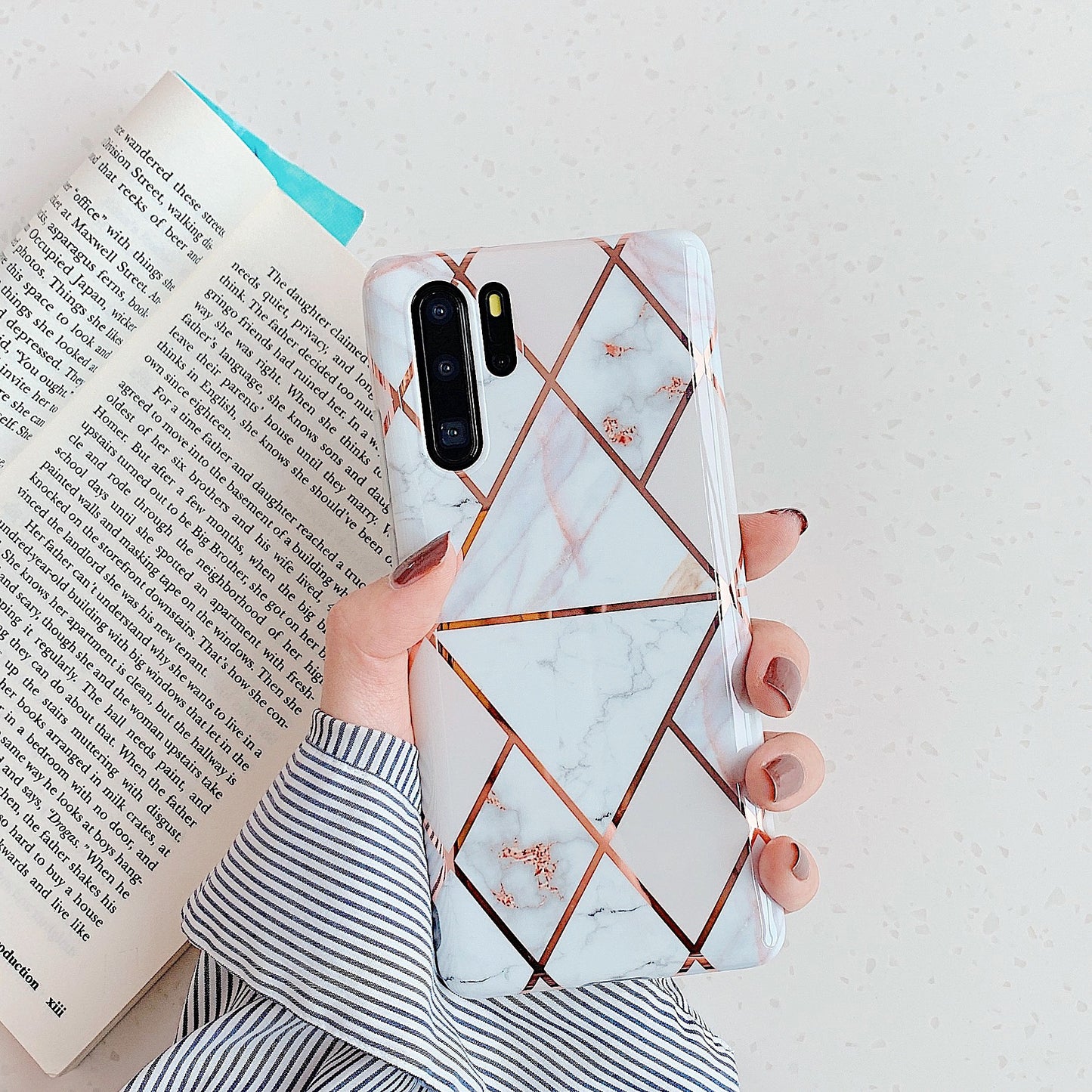 Electroplated marble mobile phone case For Huawei P30 pro