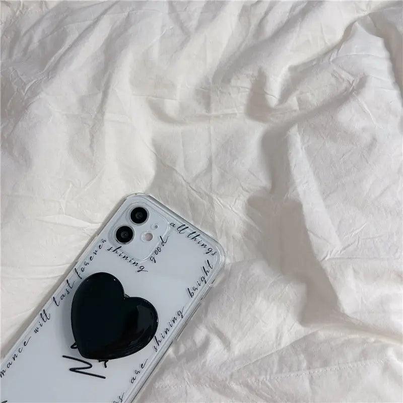 Ins English Letter Love Bracket Silicone Transparent Mobile Phone Case - MyMobile