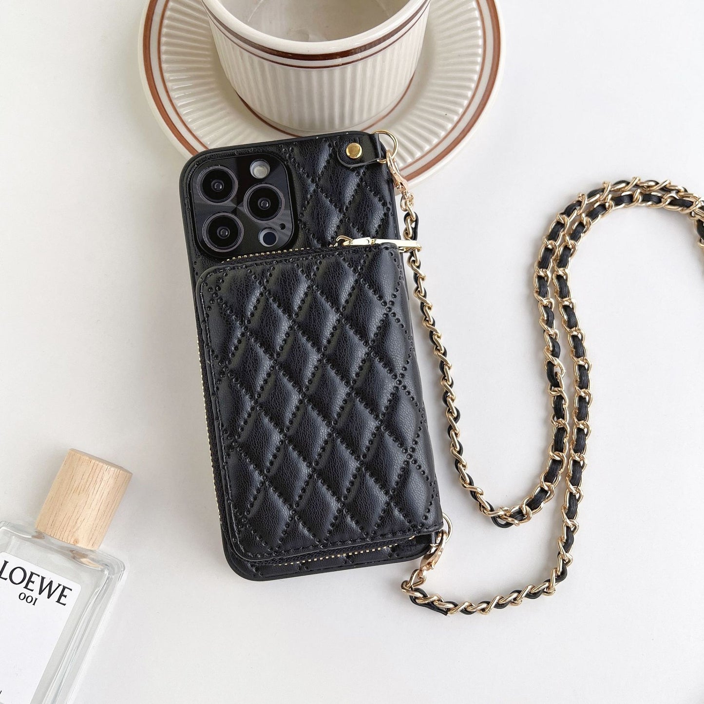 Phone Case Classic Style Luxury Rhombic Lambskin For iPhone 15