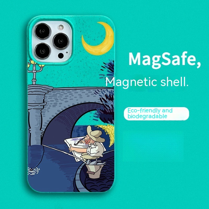 Magnetic Phone Case Men's New Retro All-inclusive Drop-resistant For iPhone 14