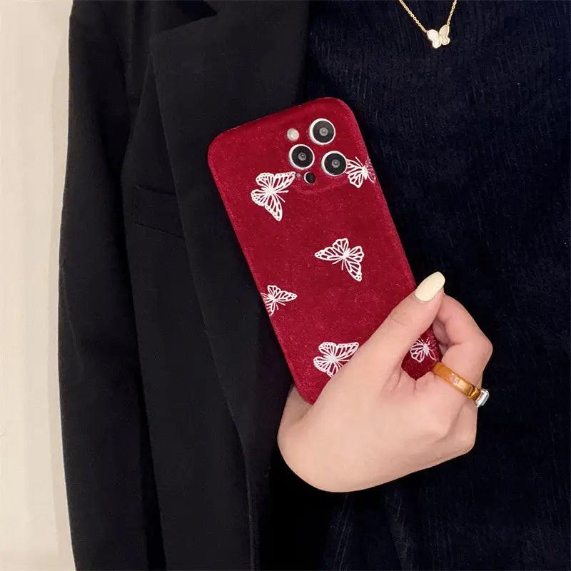 Plush New Dark Butterfly Phone Case Drop Resistant Online Only