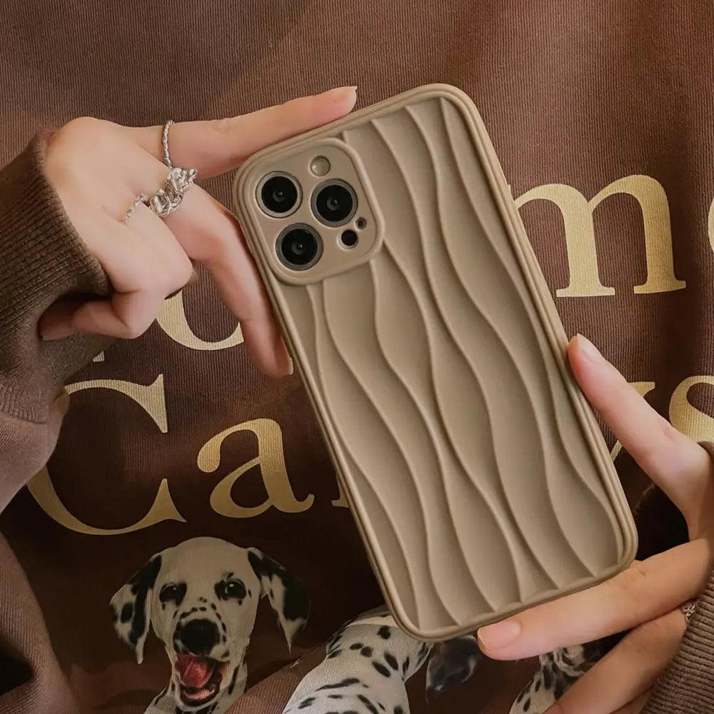 Milk Coffee Color Corrugated Mobile Phone Shell Online Only