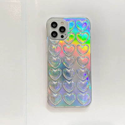 Three Dimensional Laser Transparent Love Mobile Phone Case Online Only