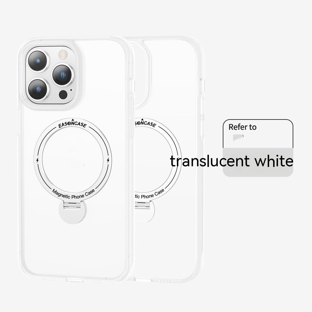 Rotating Invisible Magnetic Bracket Applicable Pivot Frosted Phone Case For iPhone 15