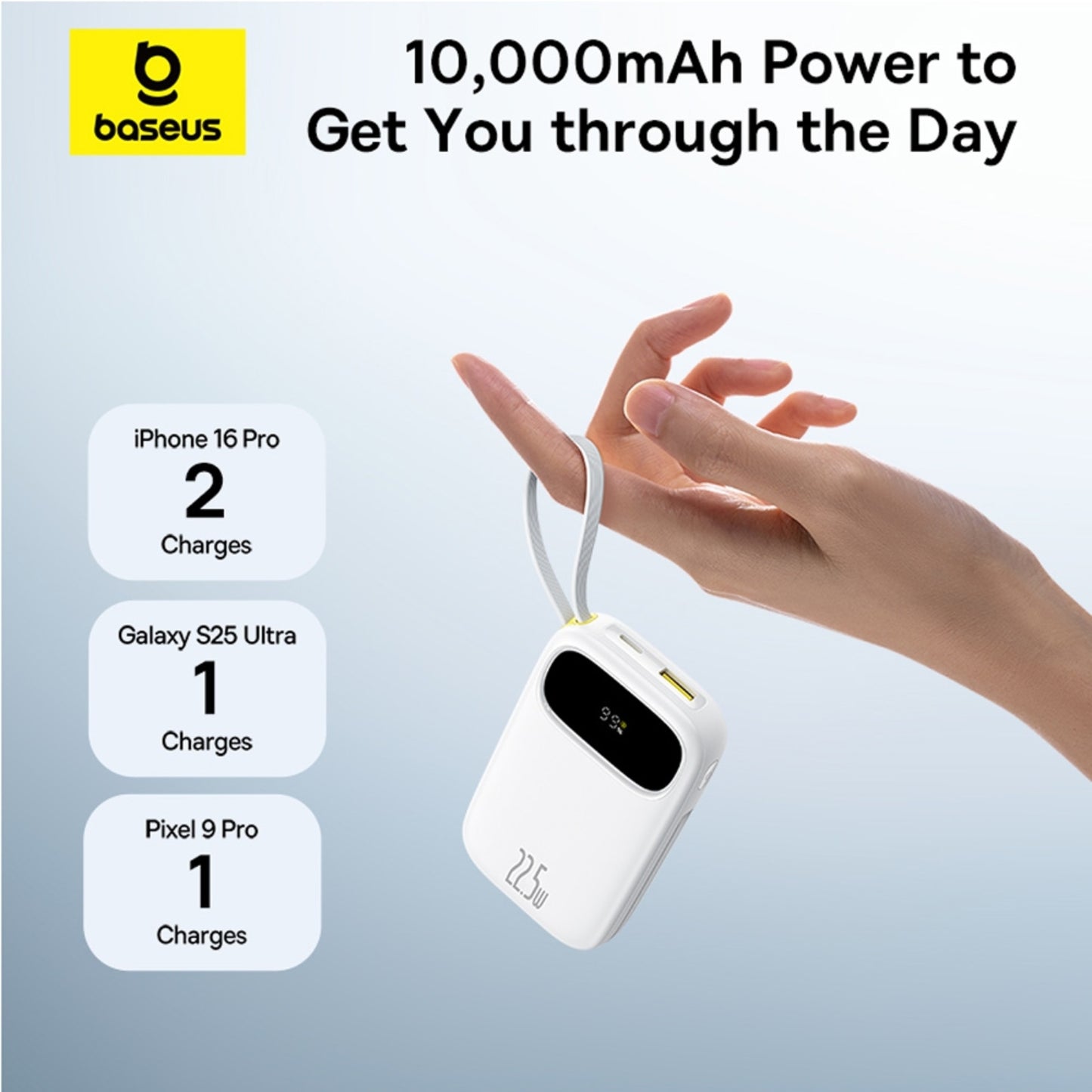 Baseus EnerFill FC31 Digital Display Power Bank with 2 Built-in Cables 10000mAh 22.5W