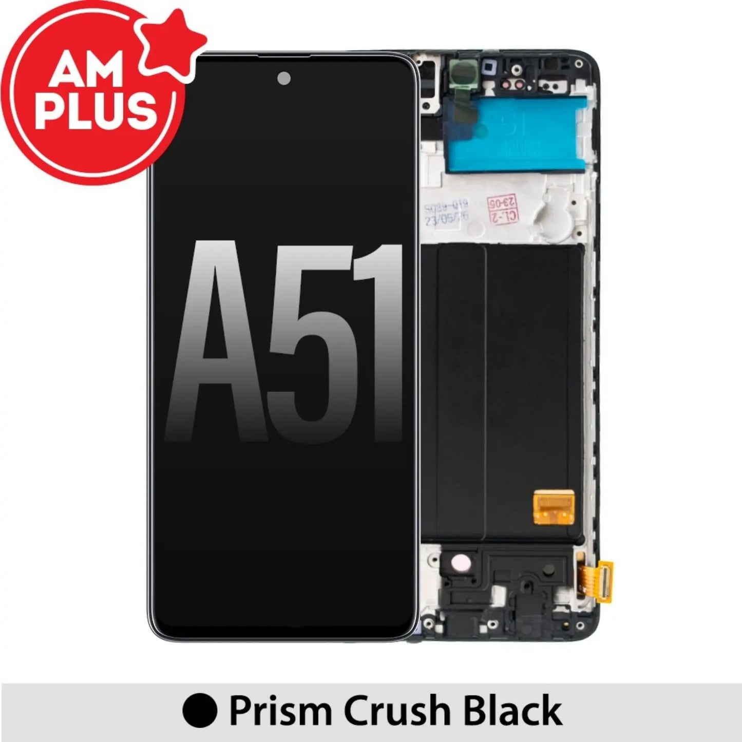 AMPLUS OLED Screen Replacement Digitizer with Frame for Samsung Galaxy A51 A515F-Prism Crush Black - MyMobile